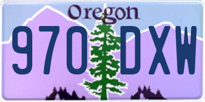 OR license plate 970DXW