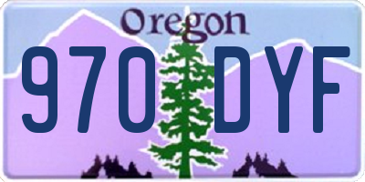 OR license plate 970DYF