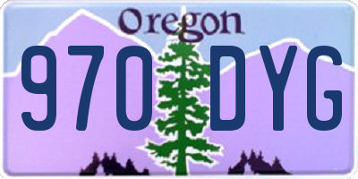 OR license plate 970DYG