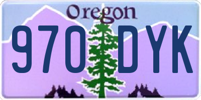 OR license plate 970DYK