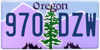 OR license plate 970DZW