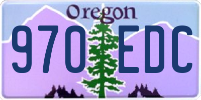 OR license plate 970EDC