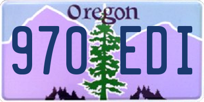 OR license plate 970EDI