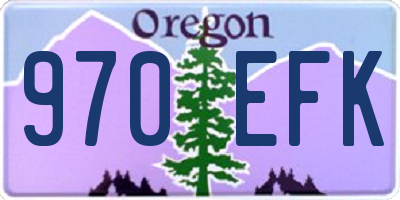 OR license plate 970EFK
