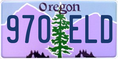 OR license plate 970ELD