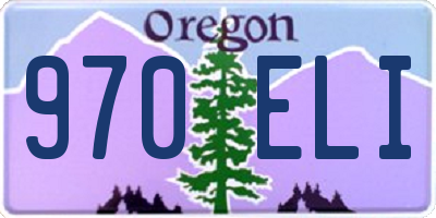 OR license plate 970ELI