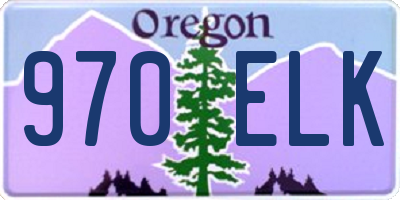 OR license plate 970ELK