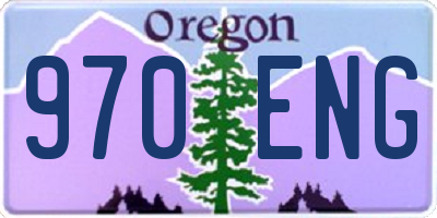 OR license plate 970ENG