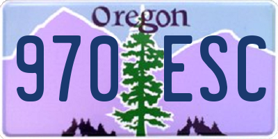 OR license plate 970ESC