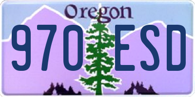 OR license plate 970ESD