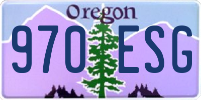 OR license plate 970ESG