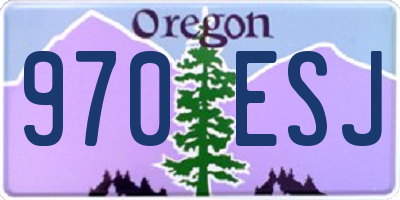 OR license plate 970ESJ