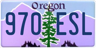 OR license plate 970ESL