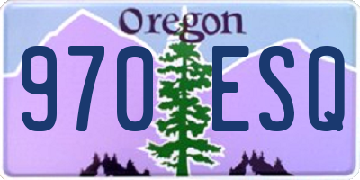 OR license plate 970ESQ