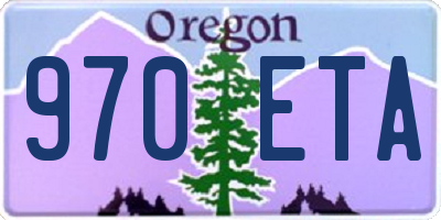 OR license plate 970ETA