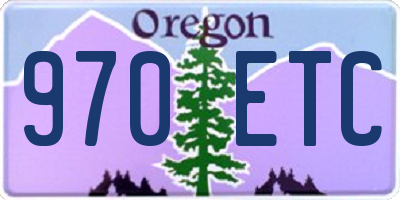 OR license plate 970ETC