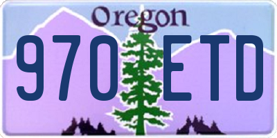 OR license plate 970ETD