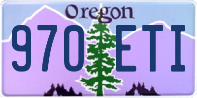 OR license plate 970ETI