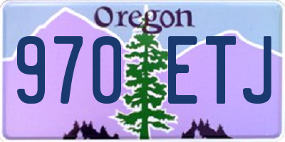 OR license plate 970ETJ