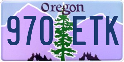 OR license plate 970ETK