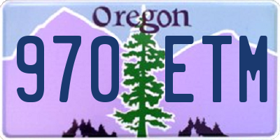 OR license plate 970ETM