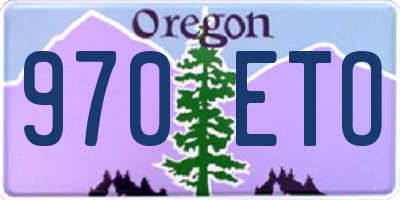OR license plate 970ETO