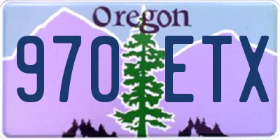 OR license plate 970ETX