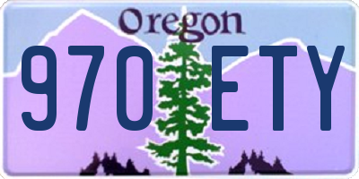 OR license plate 970ETY