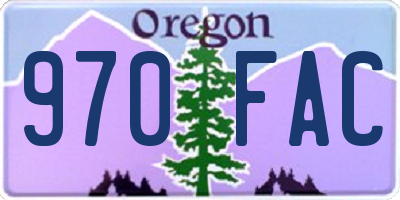 OR license plate 970FAC