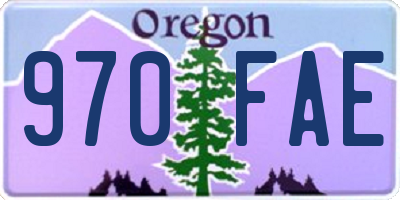 OR license plate 970FAE