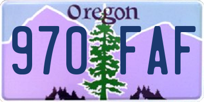 OR license plate 970FAF