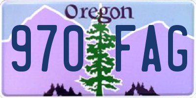 OR license plate 970FAG