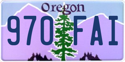 OR license plate 970FAI