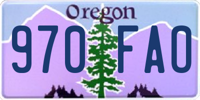 OR license plate 970FAO