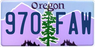 OR license plate 970FAW