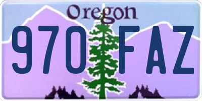 OR license plate 970FAZ