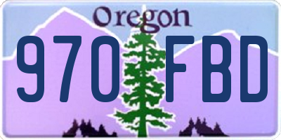 OR license plate 970FBD