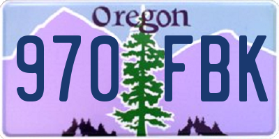 OR license plate 970FBK