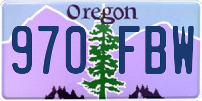 OR license plate 970FBW