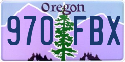 OR license plate 970FBX