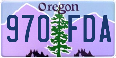 OR license plate 970FDA