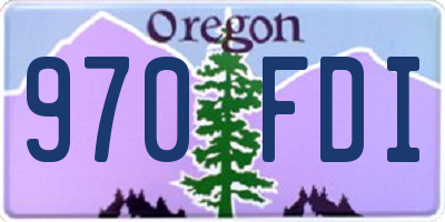 OR license plate 970FDI