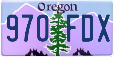 OR license plate 970FDX