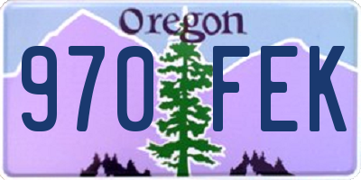 OR license plate 970FEK