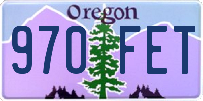 OR license plate 970FET