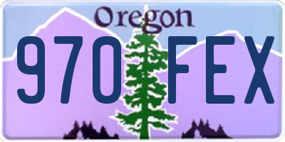 OR license plate 970FEX