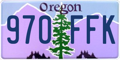 OR license plate 970FFK