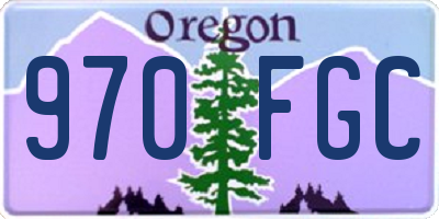 OR license plate 970FGC