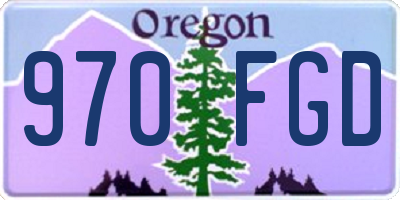 OR license plate 970FGD