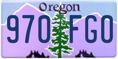 OR license plate 970FGO